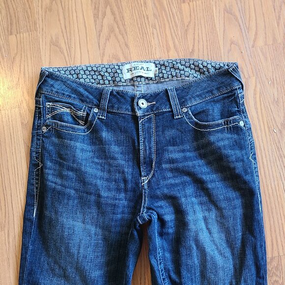 ARIAT REAL DENIM PERFECT RISE REAL LEXIE BOOTCUT JEANS WESTERN STRETCH DENIM 32R - Picture 3 of 7